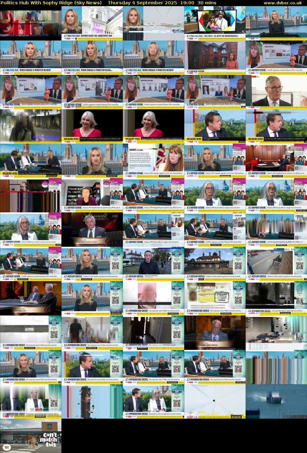 Politics Hub With Sophy Ridge (Sky News) Thursday 4 September 2025 19:00 - 19:30