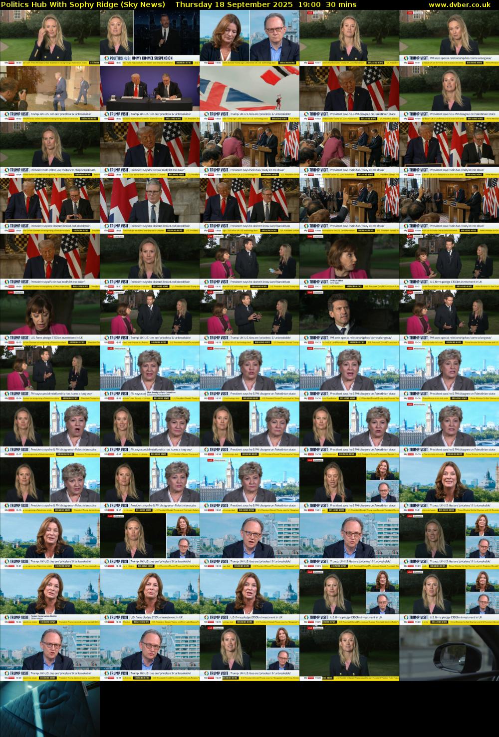 Politics Hub With Sophy Ridge (Sky News) Thursday 18 September 2025 19:00 - 19:30