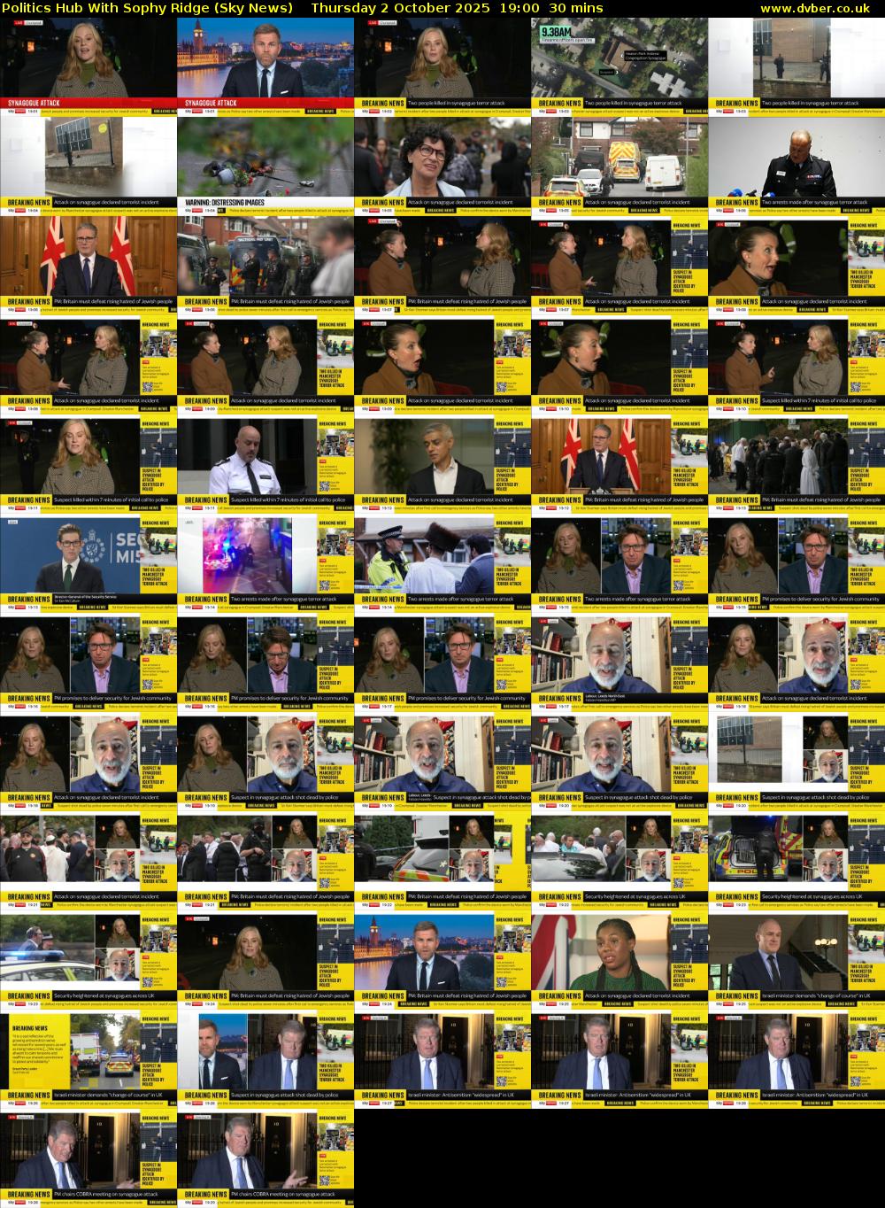 Politics Hub With Sophy Ridge (Sky News) Thursday 2 October 2025 19:00 - 19:30
