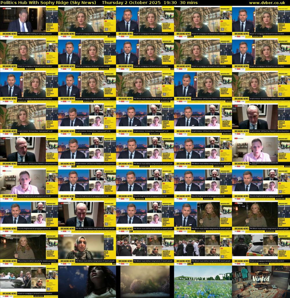 Politics Hub With Sophy Ridge (Sky News) Thursday 2 October 2025 19:30 - 20:00