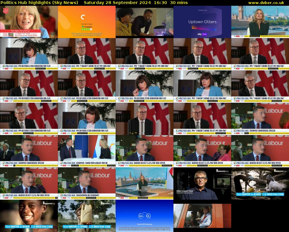 Politics Hub highlights (Sky News) Saturday 28 September 2024 16:30 - 17:00