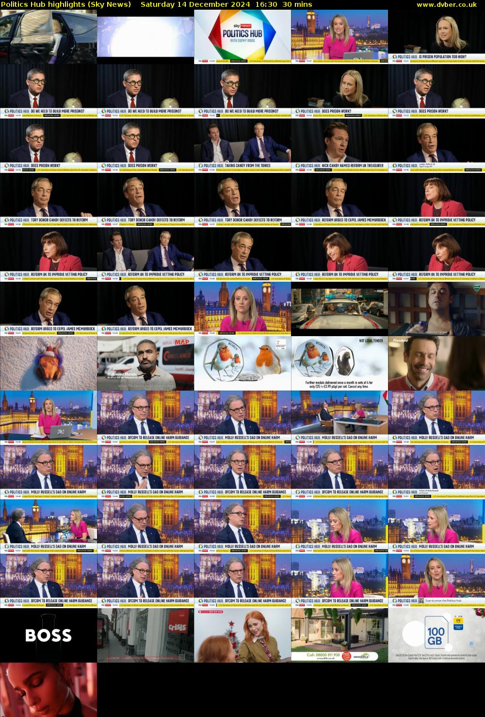 Politics Hub highlights (Sky News) Saturday 14 December 2024 16:30 - 17:00