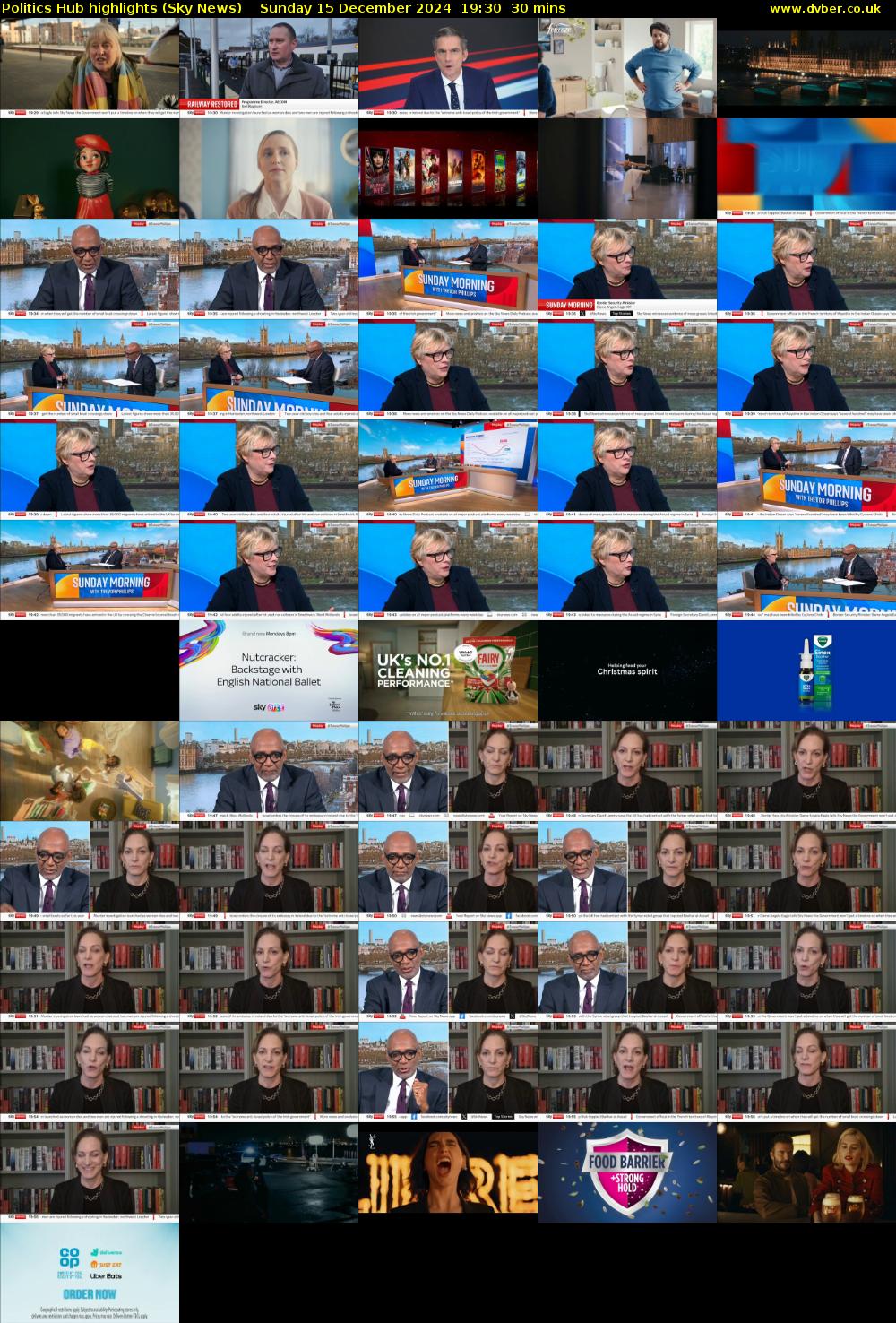 Politics Hub highlights (Sky News) Sunday 15 December 2024 19:30 - 20:00