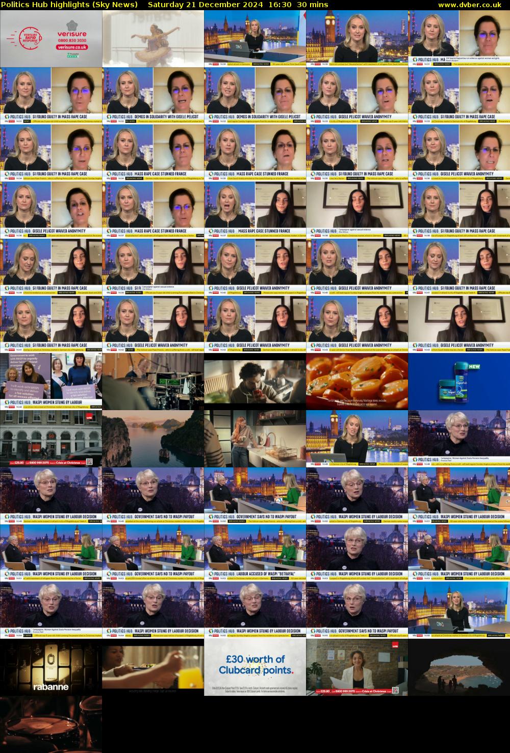Politics Hub highlights (Sky News) Saturday 21 December 2024 16:30 - 17:00