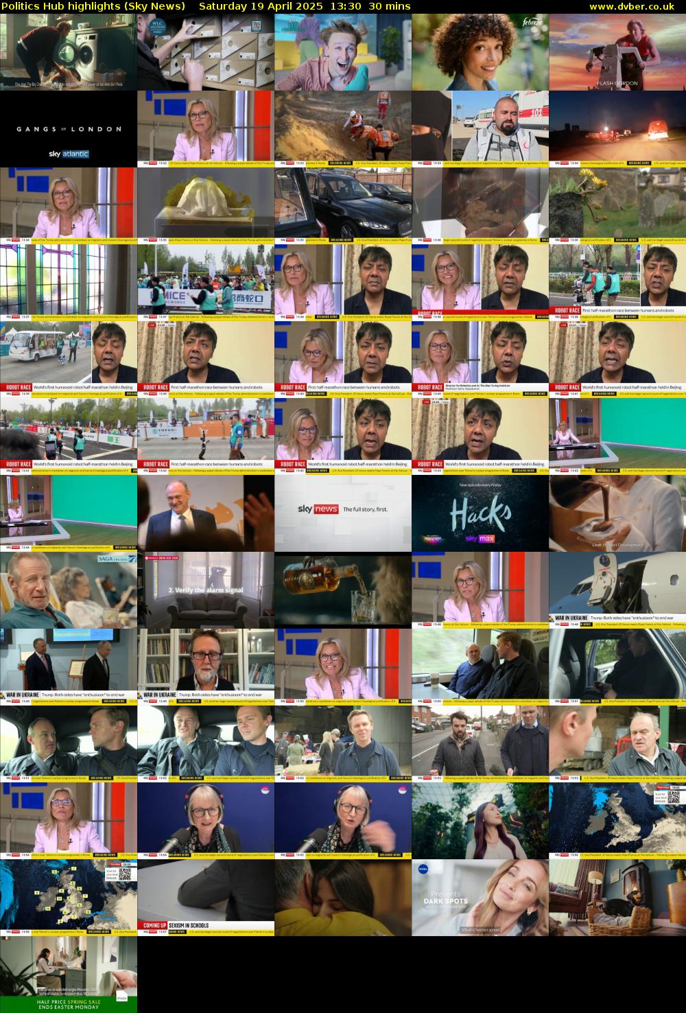 Politics Hub highlights (Sky News) Saturday 19 April 2025 13:30 - 14:00
