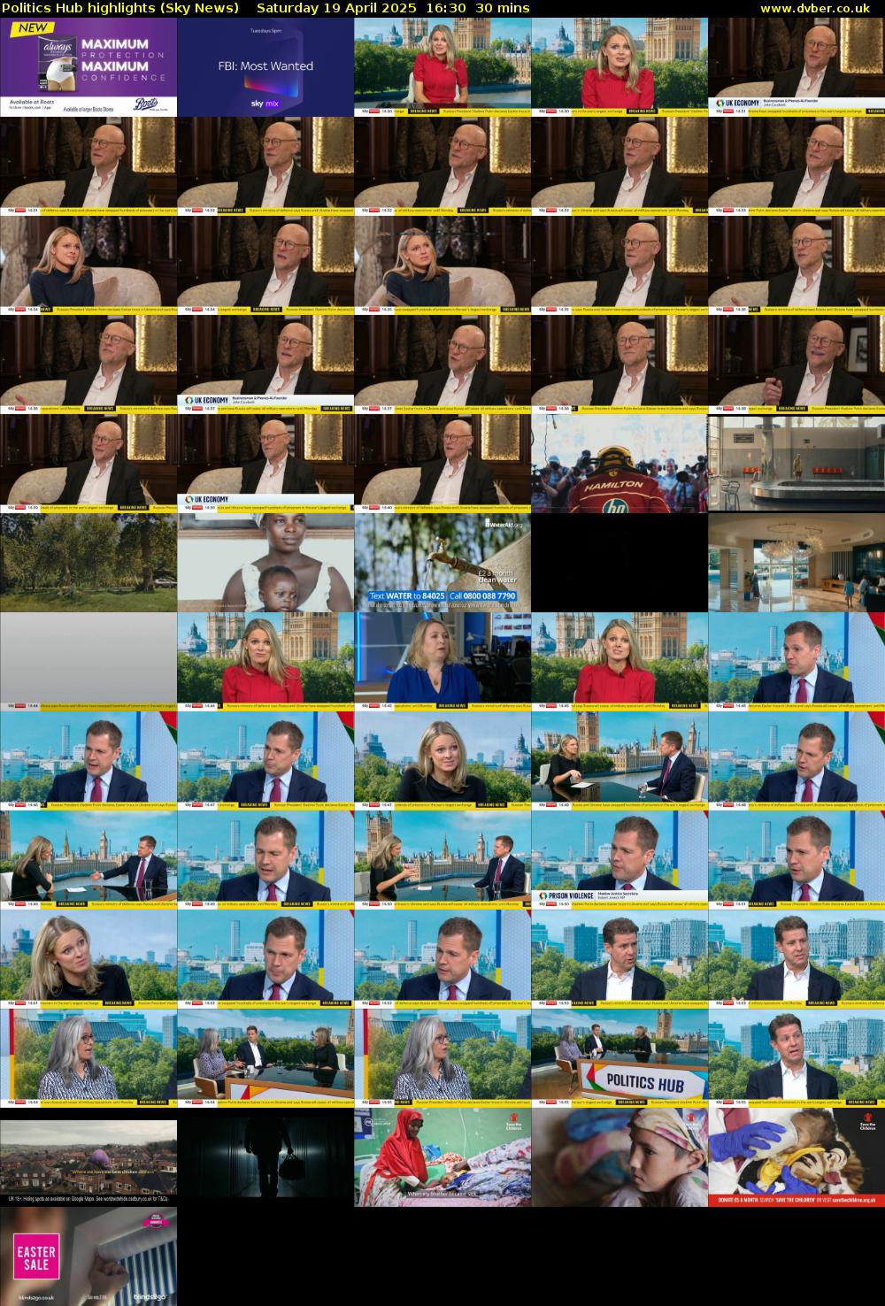 Politics Hub highlights (Sky News) Saturday 19 April 2025 16:30 - 17:00