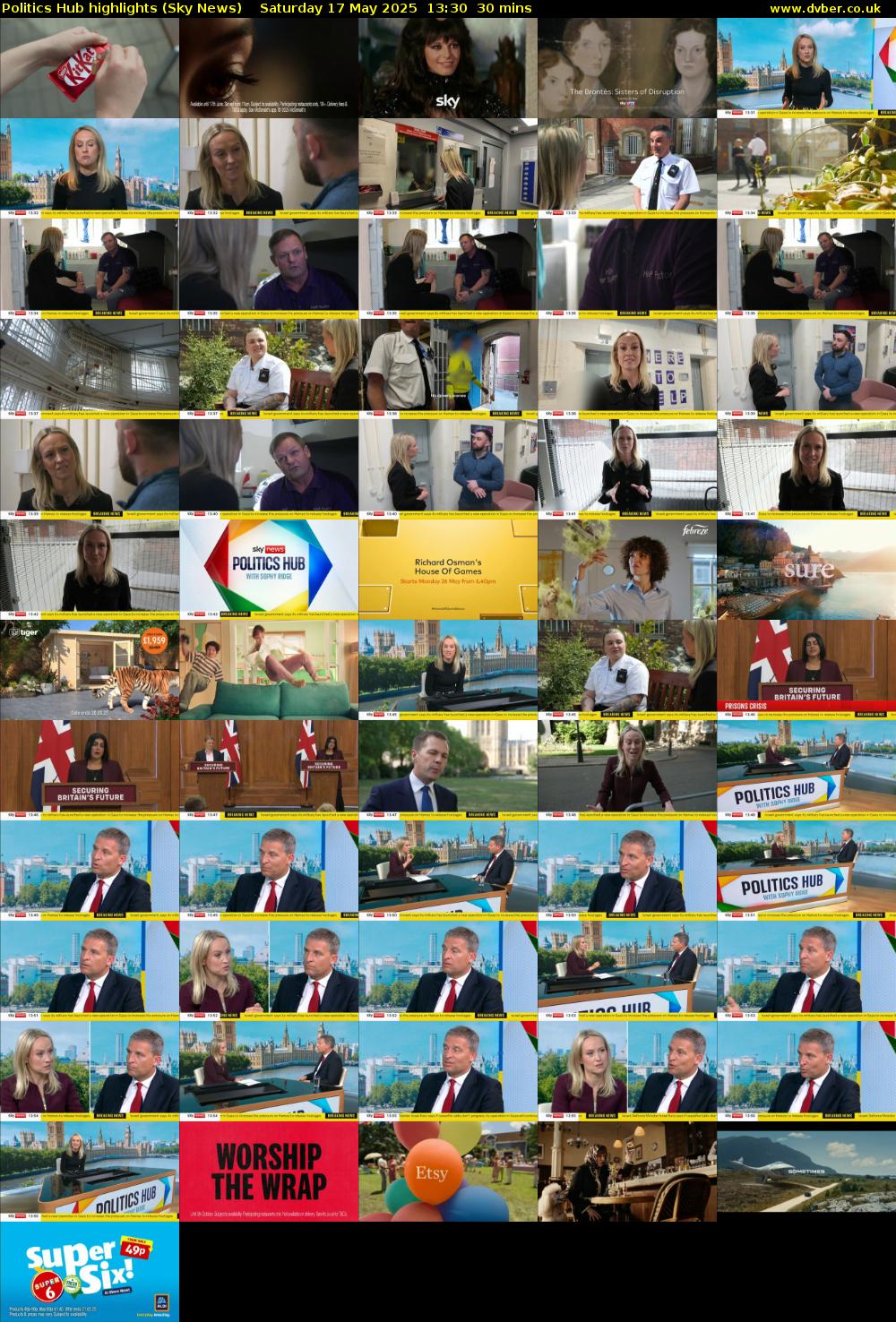 Politics Hub highlights (Sky News) Saturday 17 May 2025 13:30 - 14:00