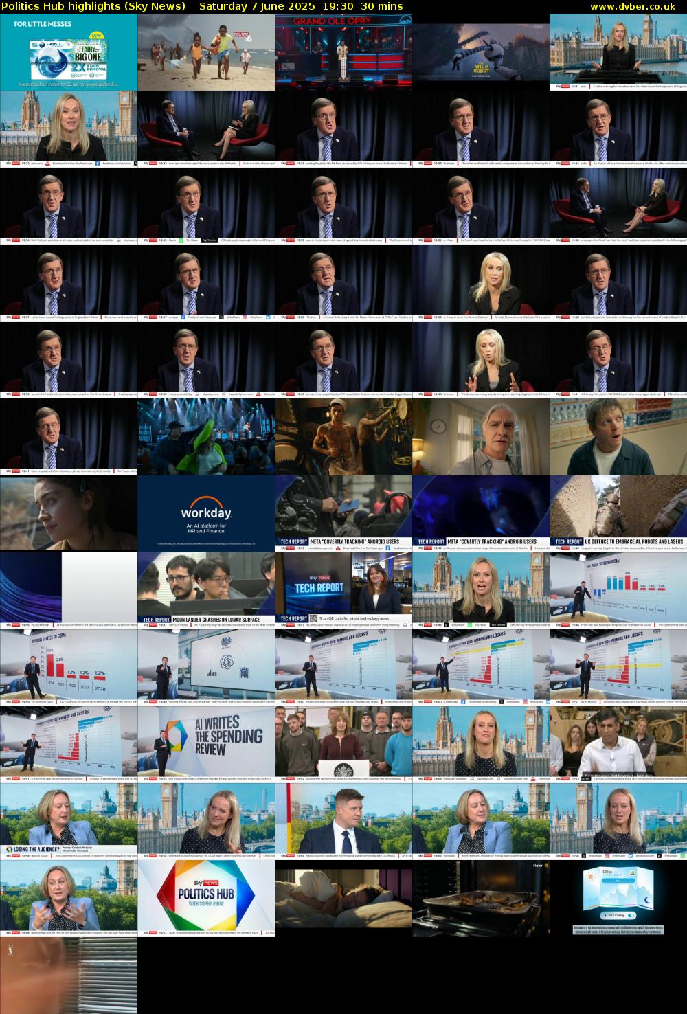 Politics Hub highlights (Sky News) Saturday 7 June 2025 19:30 - 20:00
