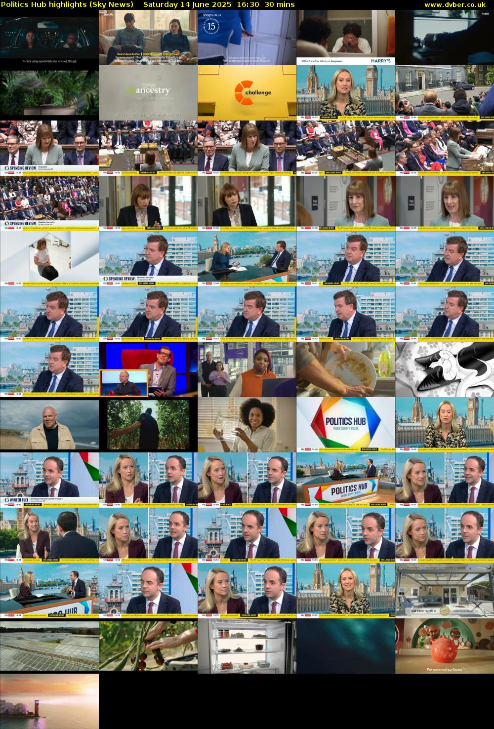 Politics Hub highlights (Sky News) Saturday 14 June 2025 16:30 - 17:00