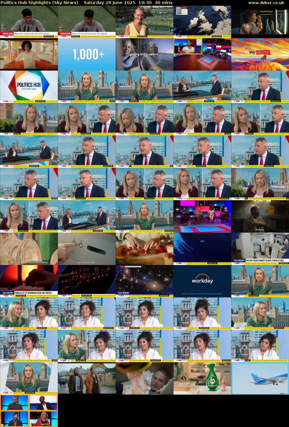 Politics Hub highlights (Sky News) Saturday 28 June 2025 19:30 - 20:00