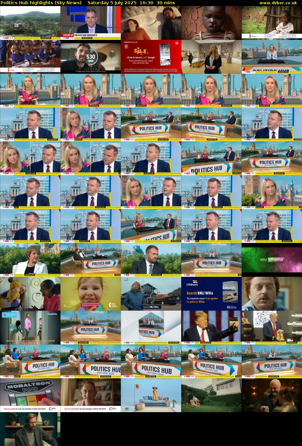 Politics Hub highlights (Sky News) Saturday 5 July 2025 16:30 - 17:00