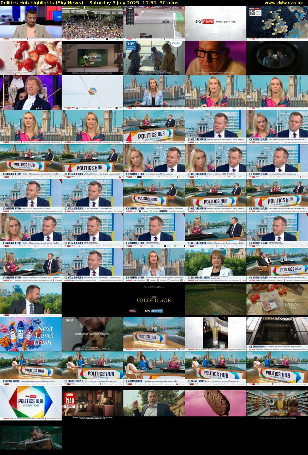 Politics Hub highlights (Sky News) Saturday 5 July 2025 19:30 - 20:00