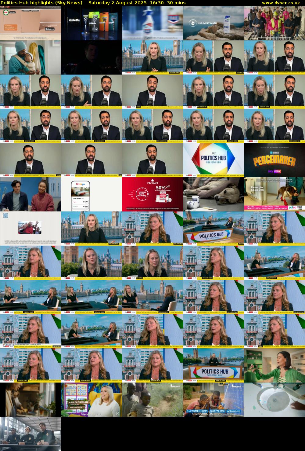 Politics Hub highlights (Sky News) Saturday 2 August 2025 16:30 - 17:00