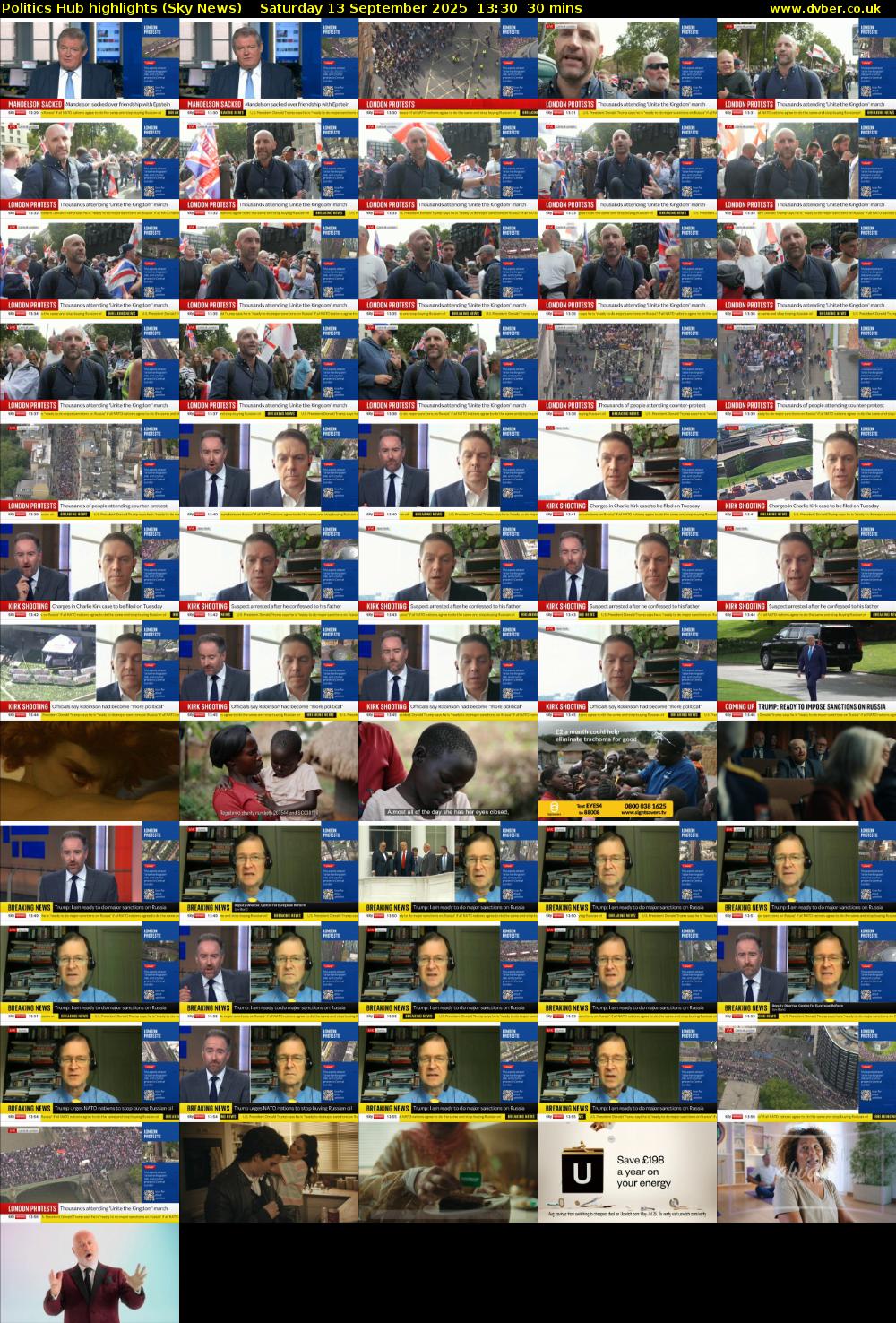 Politics Hub highlights (Sky News) Saturday 13 September 2025 13:30 - 14:00