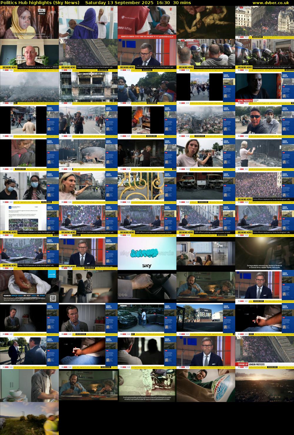 Politics Hub highlights (Sky News) Saturday 13 September 2025 16:30 - 17:00