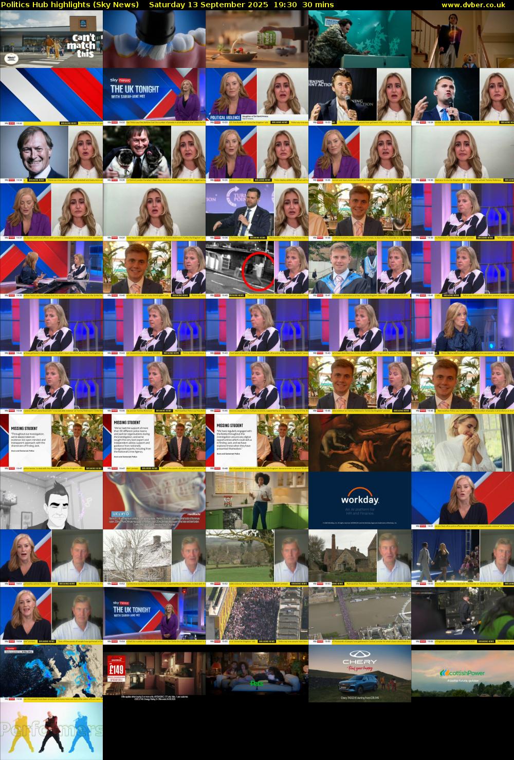 Politics Hub highlights (Sky News) Saturday 13 September 2025 19:30 - 20:00