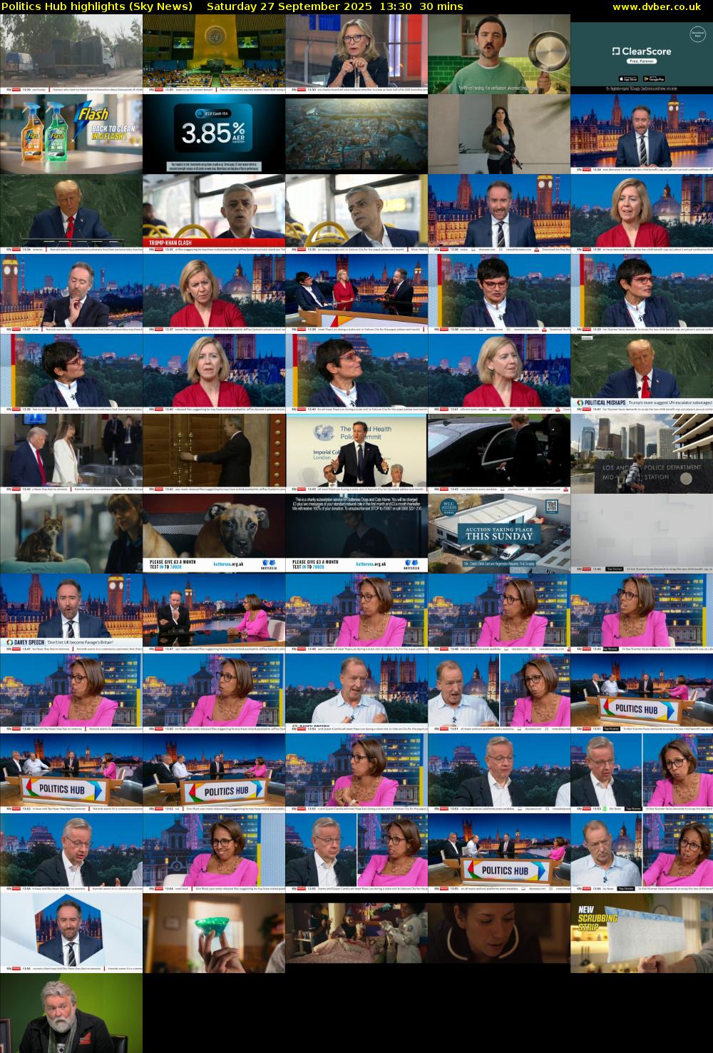 Politics Hub highlights (Sky News) Saturday 27 September 2025 13:30 - 14:00