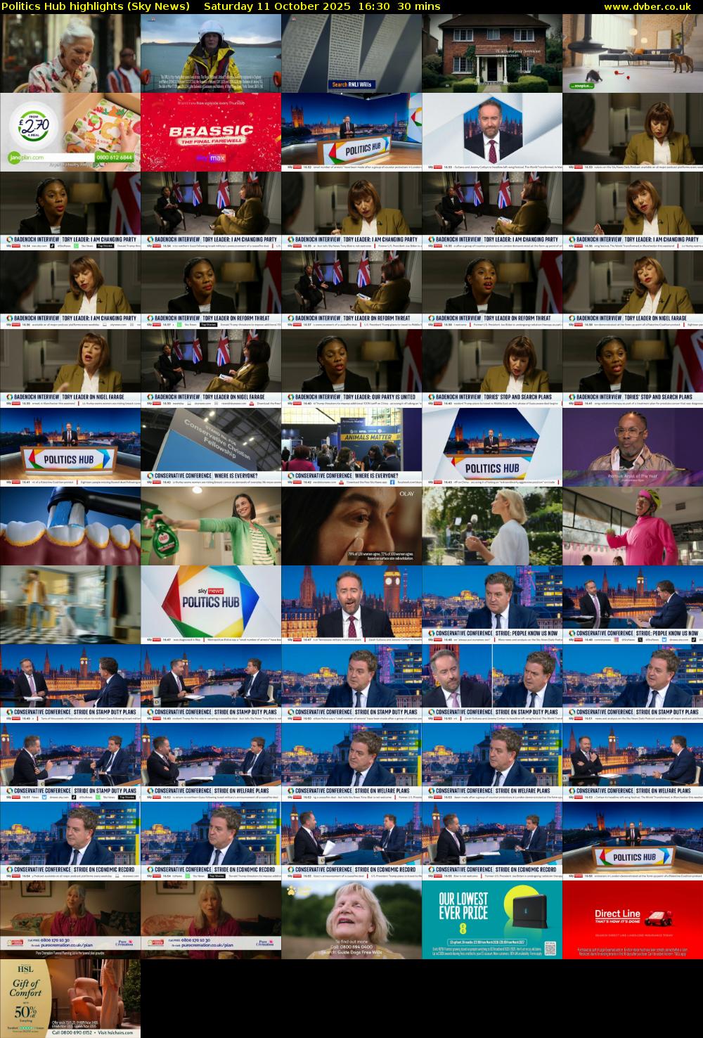 Politics Hub highlights (Sky News) Saturday 11 October 2025 16:30 - 17:00