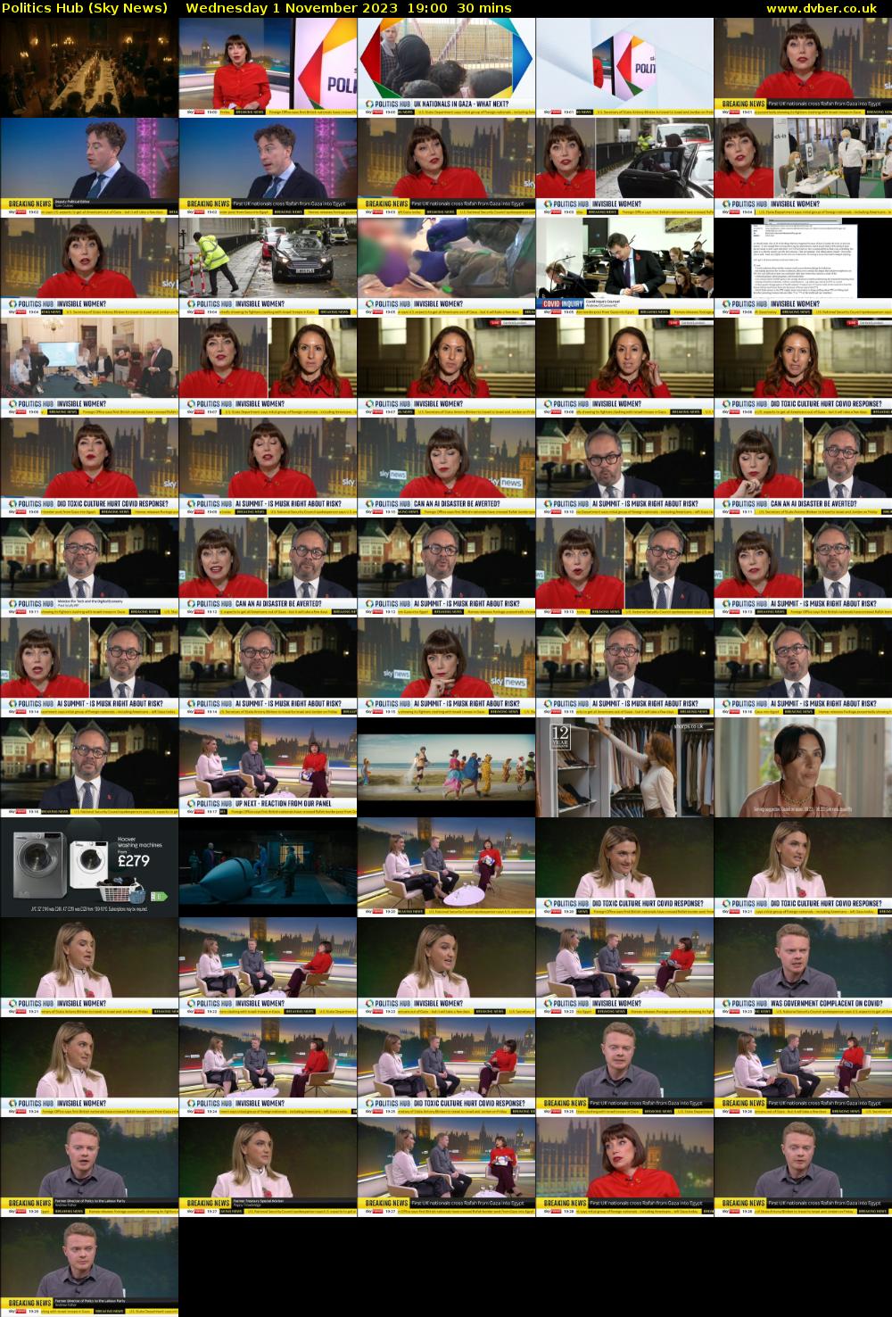 Politics Hub (Sky News) Wednesday 1 November 2023 19:00 - 19:30