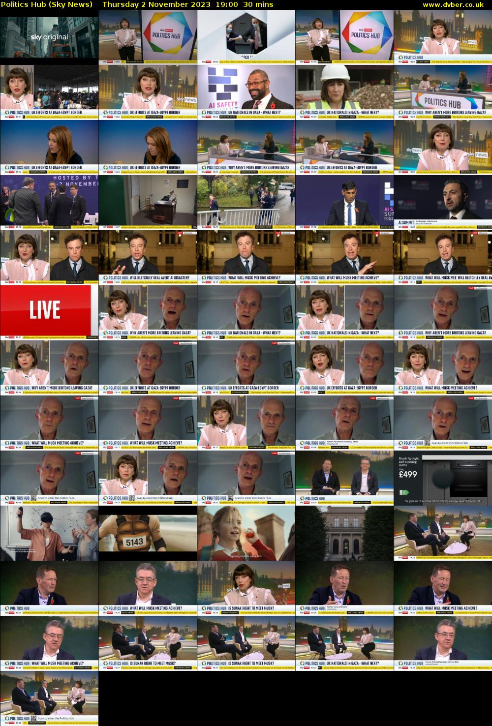 Politics Hub (Sky News) Thursday 2 November 2023 19:00 - 19:30