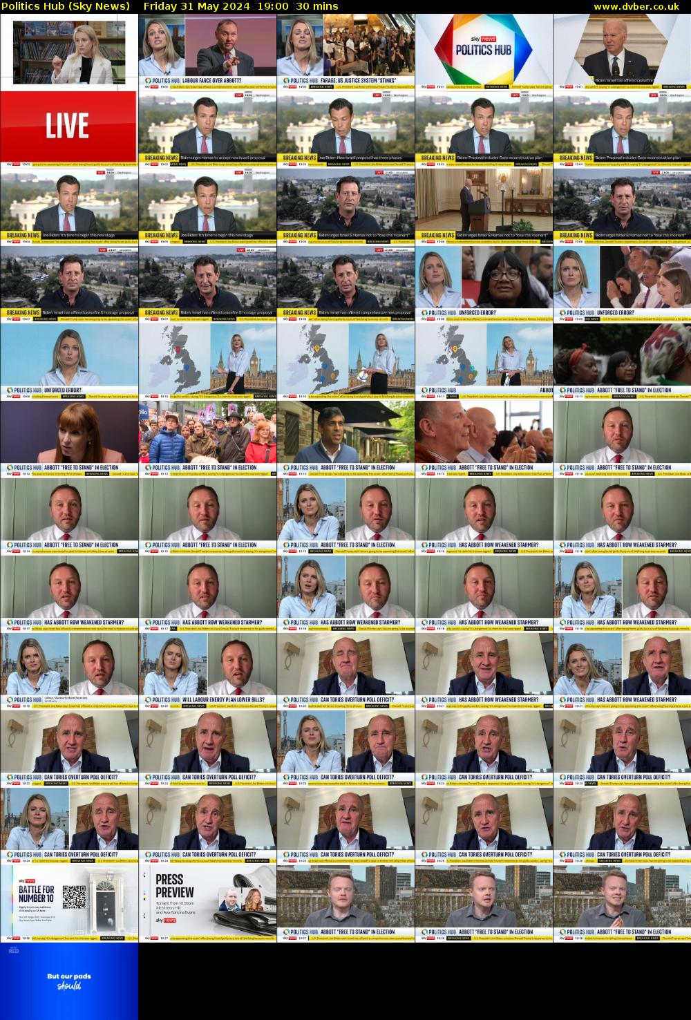 Politics Hub (Sky News) Friday 31 May 2024 19:00 - 19:30