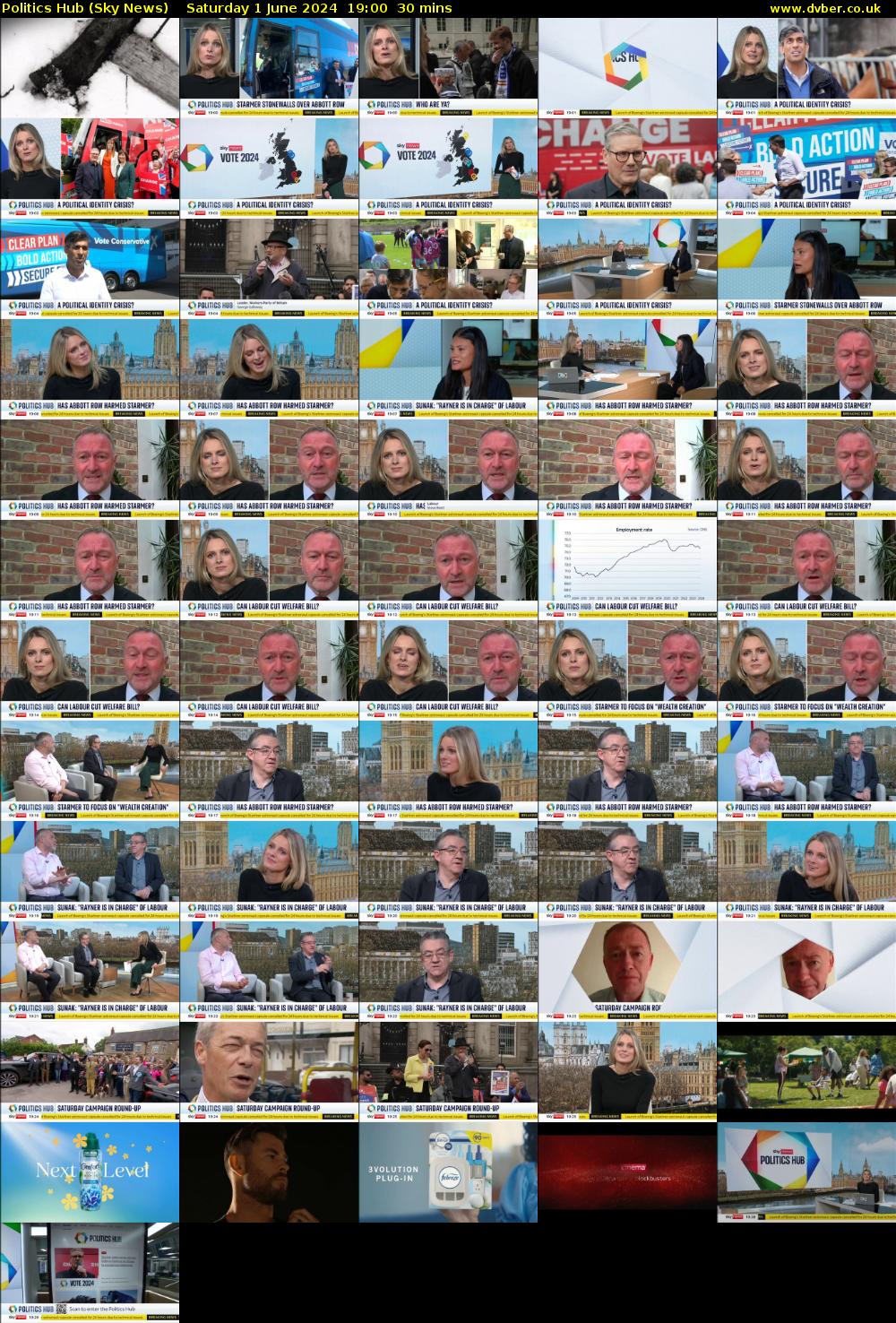 Politics Hub (Sky News) Saturday 1 June 2024 19:00 - 19:30