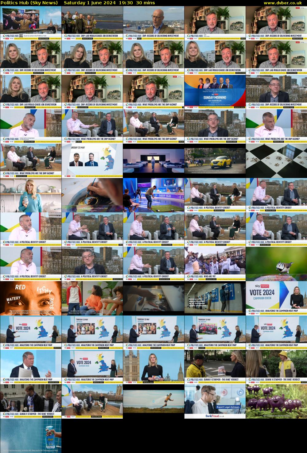 Politics Hub (Sky News) Saturday 1 June 2024 19:30 - 20:00