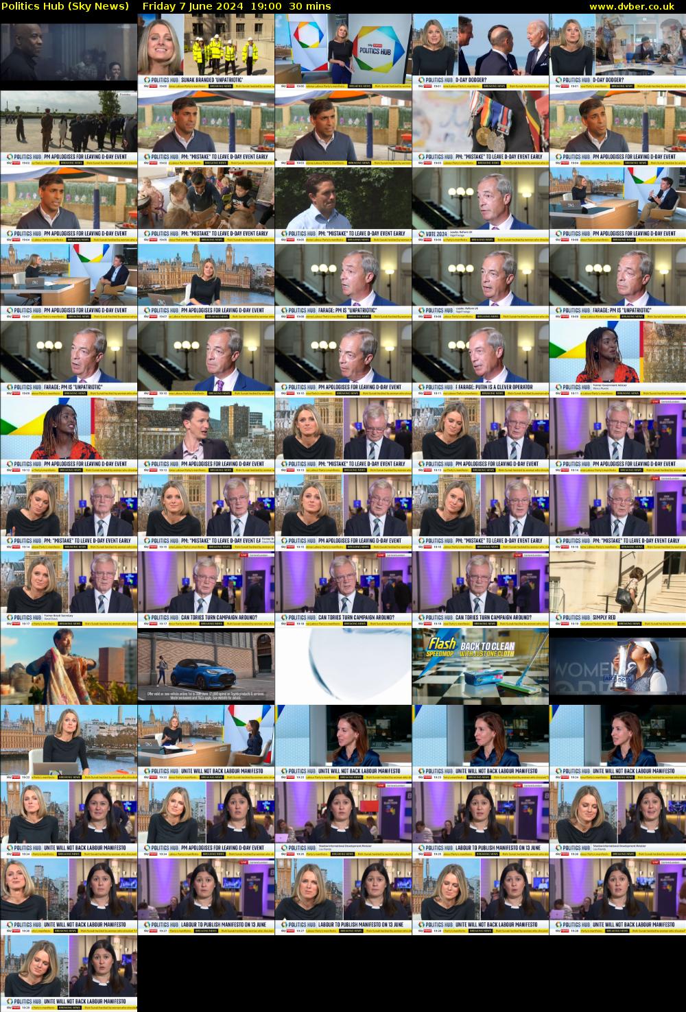 Politics Hub (Sky News) Friday 7 June 2024 19:00 - 19:30