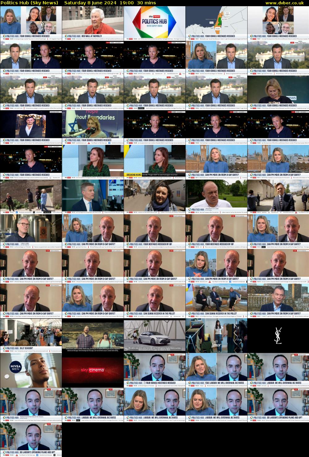 Politics Hub (Sky News) Saturday 8 June 2024 19:00 - 19:30