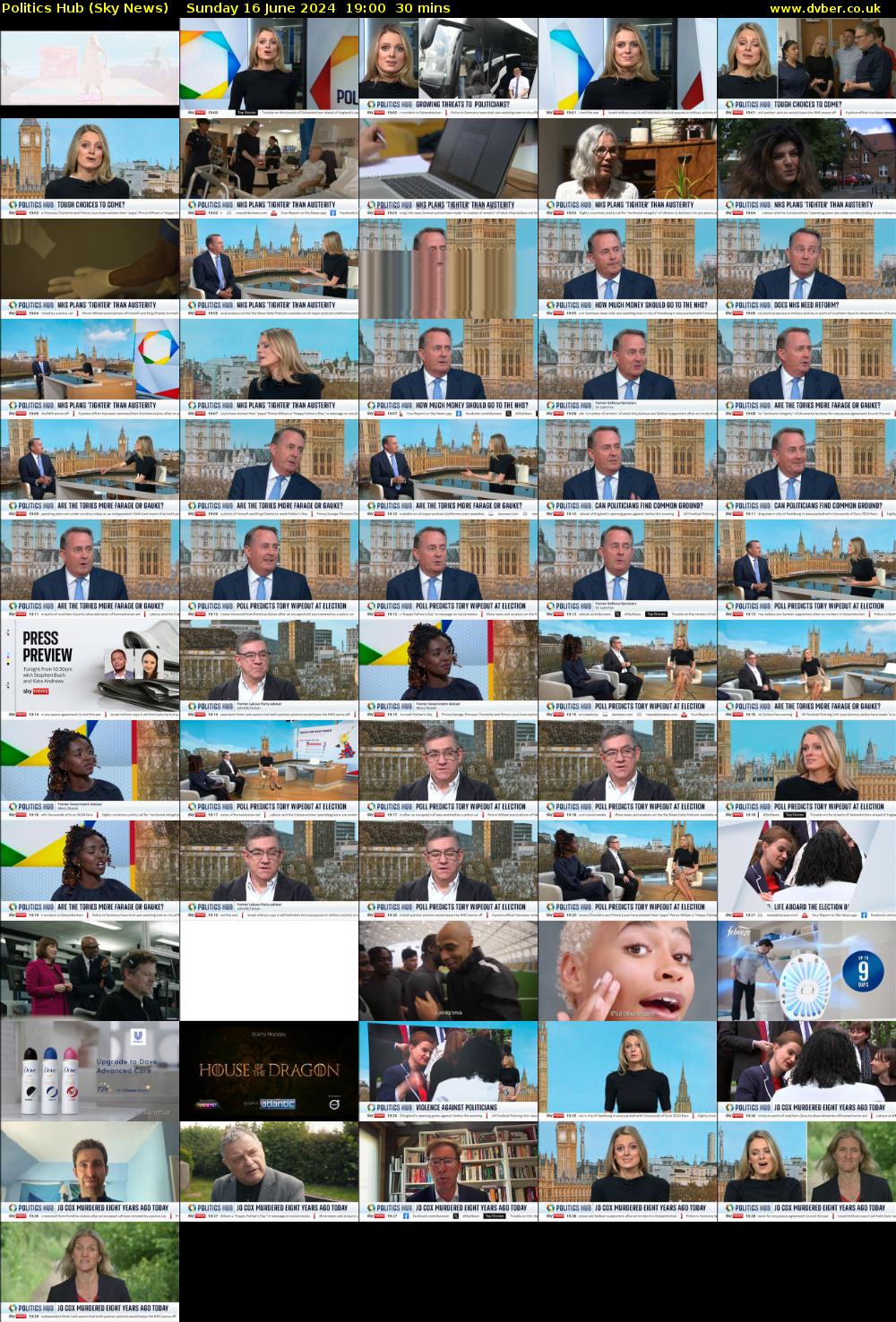 Politics Hub (Sky News) Sunday 16 June 2024 19:00 - 19:30