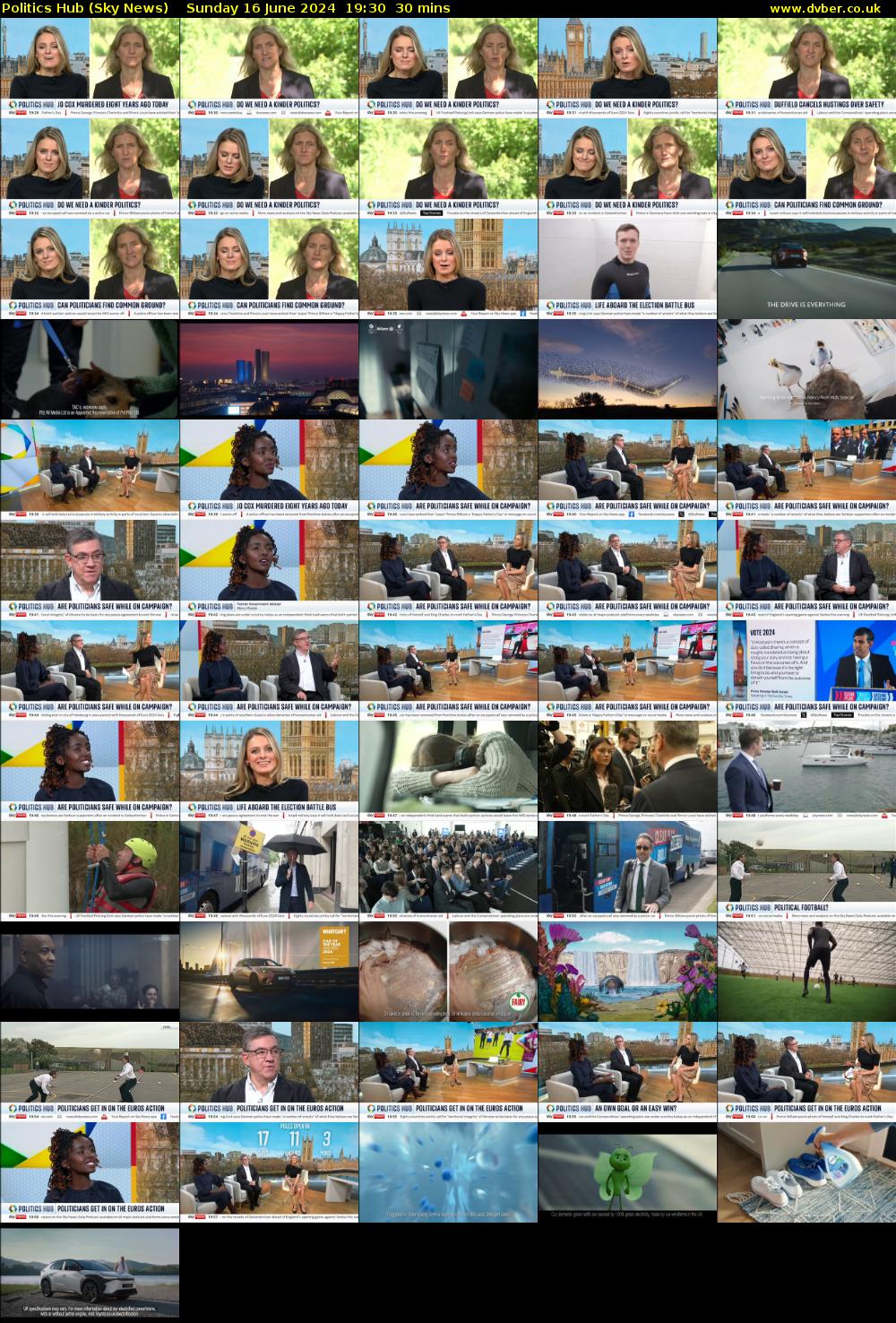Politics Hub (Sky News) Sunday 16 June 2024 19:30 - 20:00