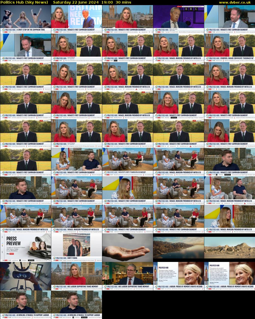 Politics Hub (Sky News) Saturday 22 June 2024 19:00 - 19:30