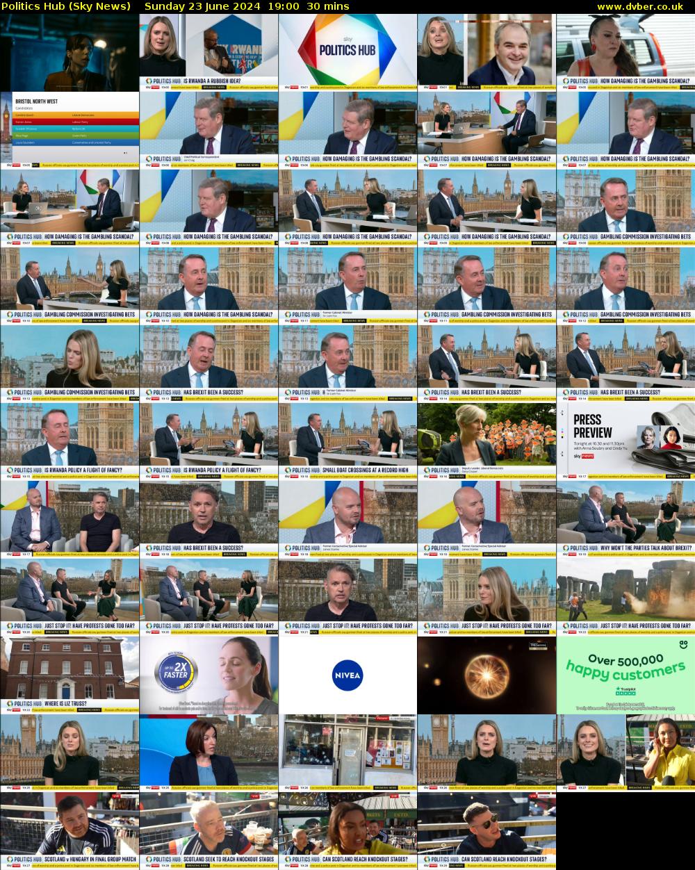 Politics Hub (Sky News) Sunday 23 June 2024 19:00 - 19:30