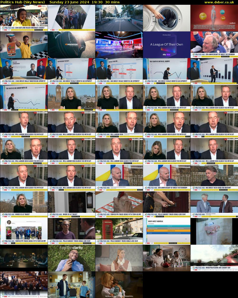 Politics Hub (Sky News) Sunday 23 June 2024 19:30 - 20:00