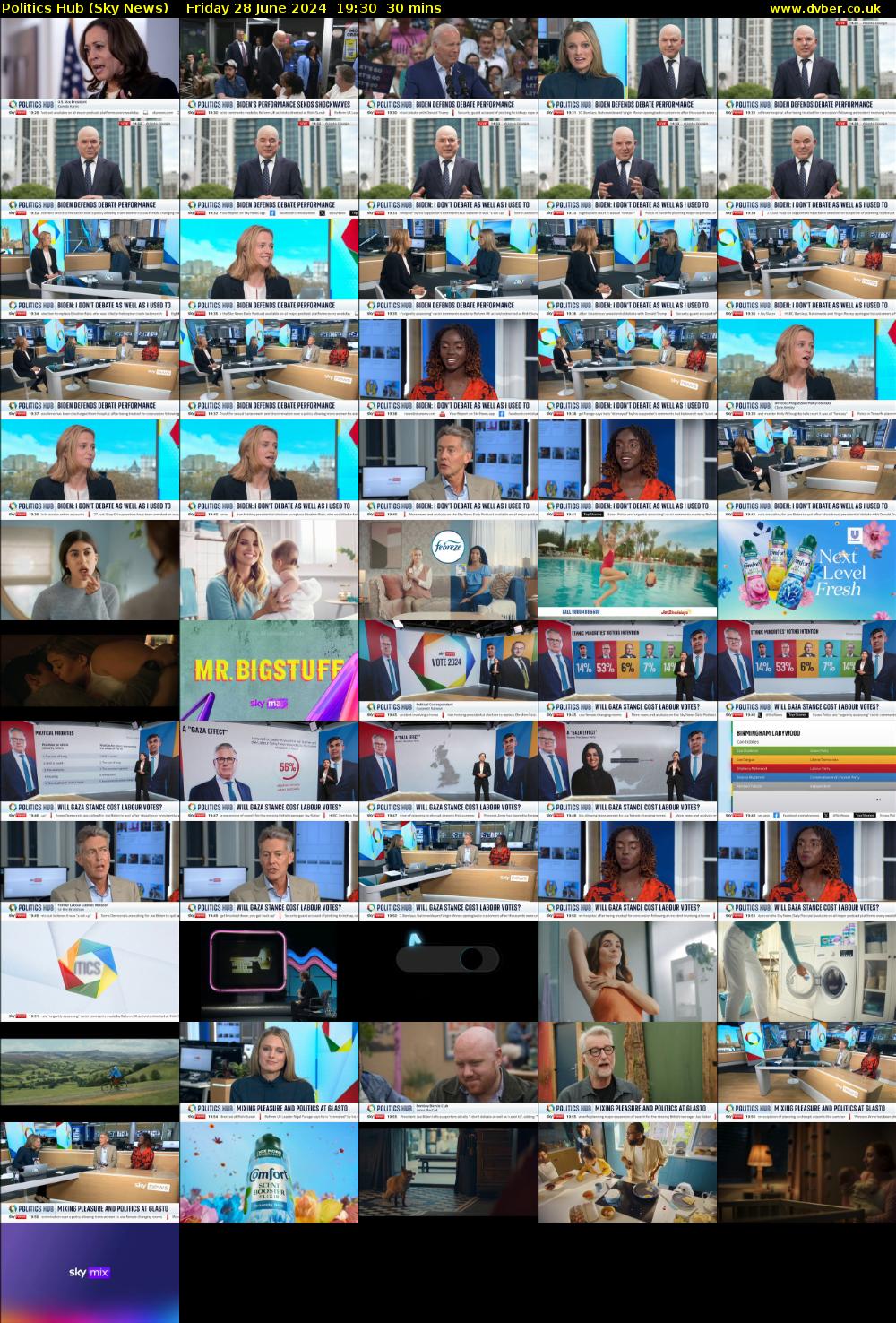 Politics Hub (Sky News) Friday 28 June 2024 19:30 - 20:00