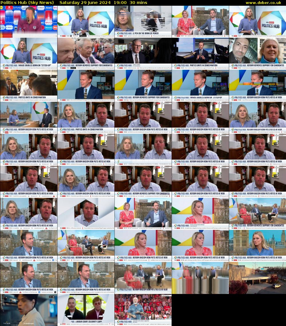 Politics Hub (Sky News) Saturday 29 June 2024 19:00 - 19:30