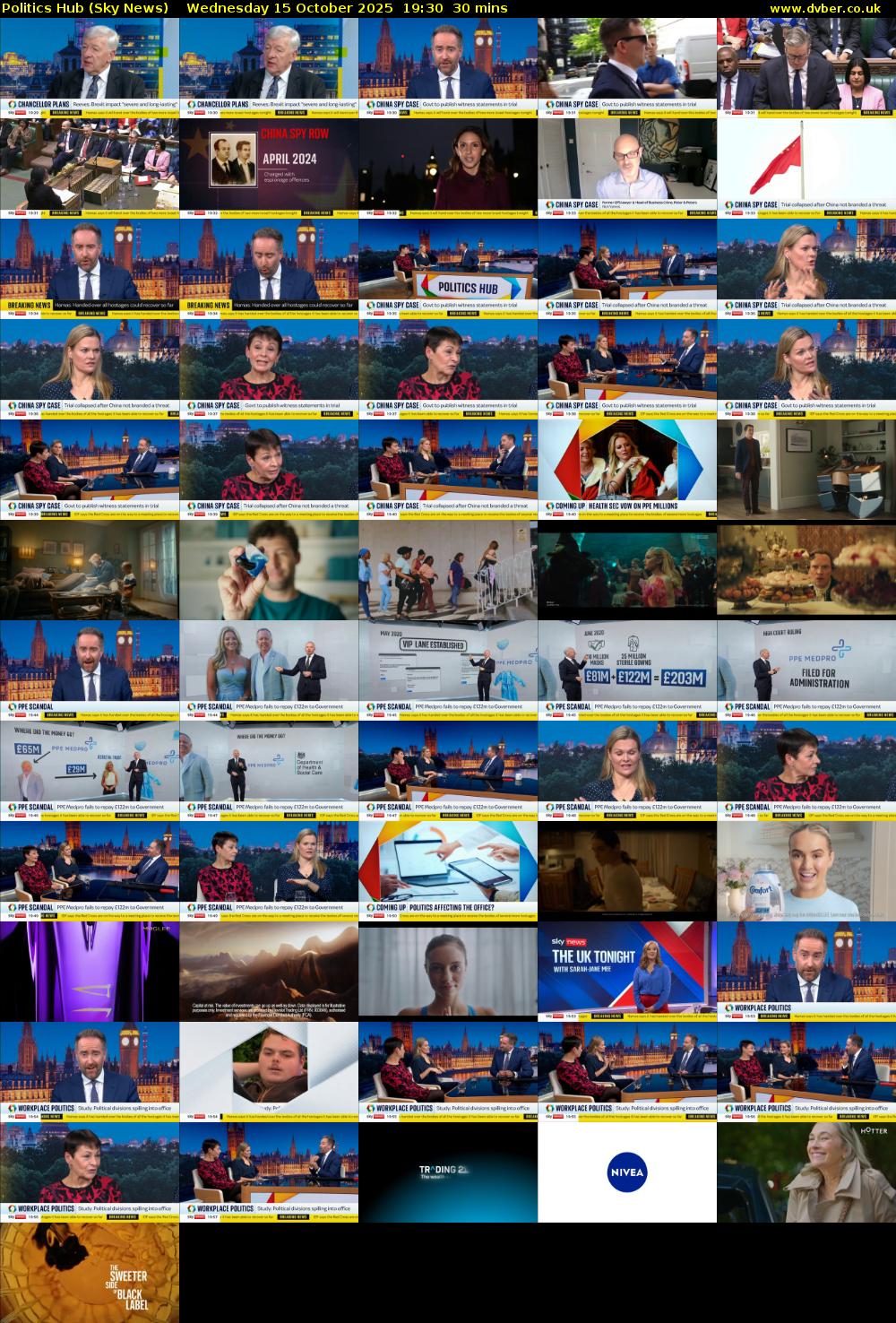 Politics Hub (Sky News) Wednesday 15 October 2025 19:30 - 20:00