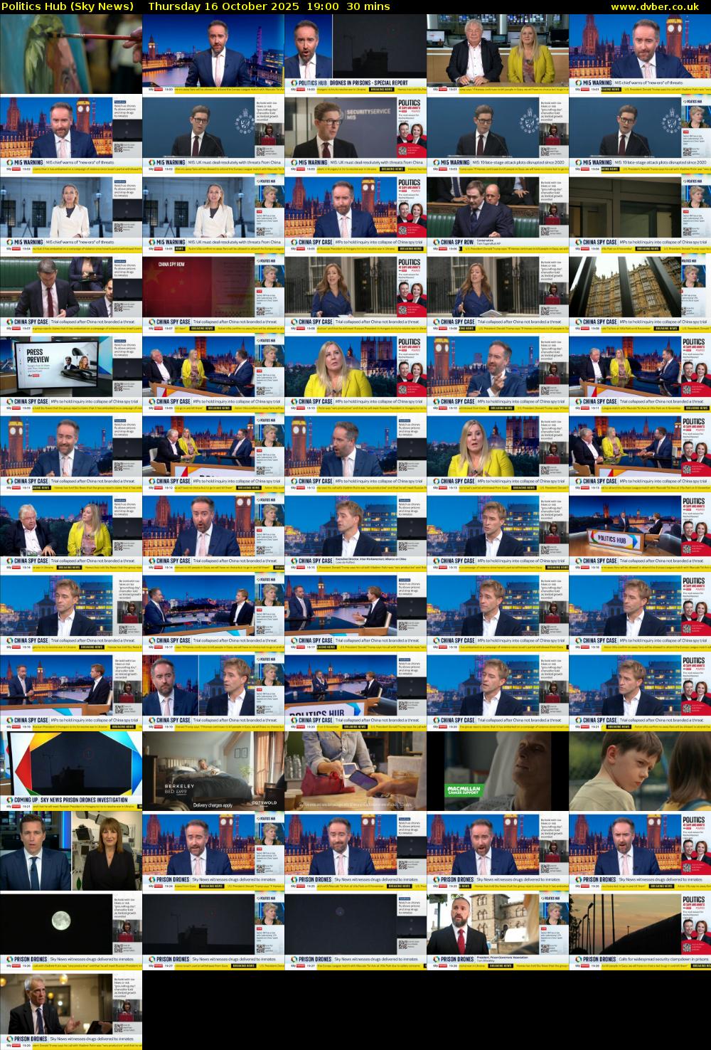 Politics Hub (Sky News) Thursday 16 October 2025 19:00 - 19:30