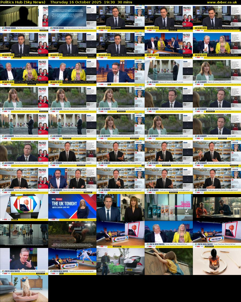 Politics Hub (Sky News) Thursday 16 October 2025 19:30 - 20:00