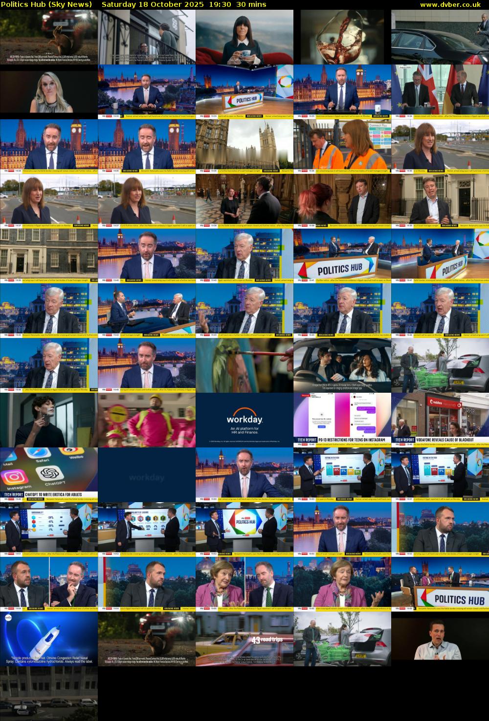 Politics Hub (Sky News) Saturday 18 October 2025 19:30 - 20:00