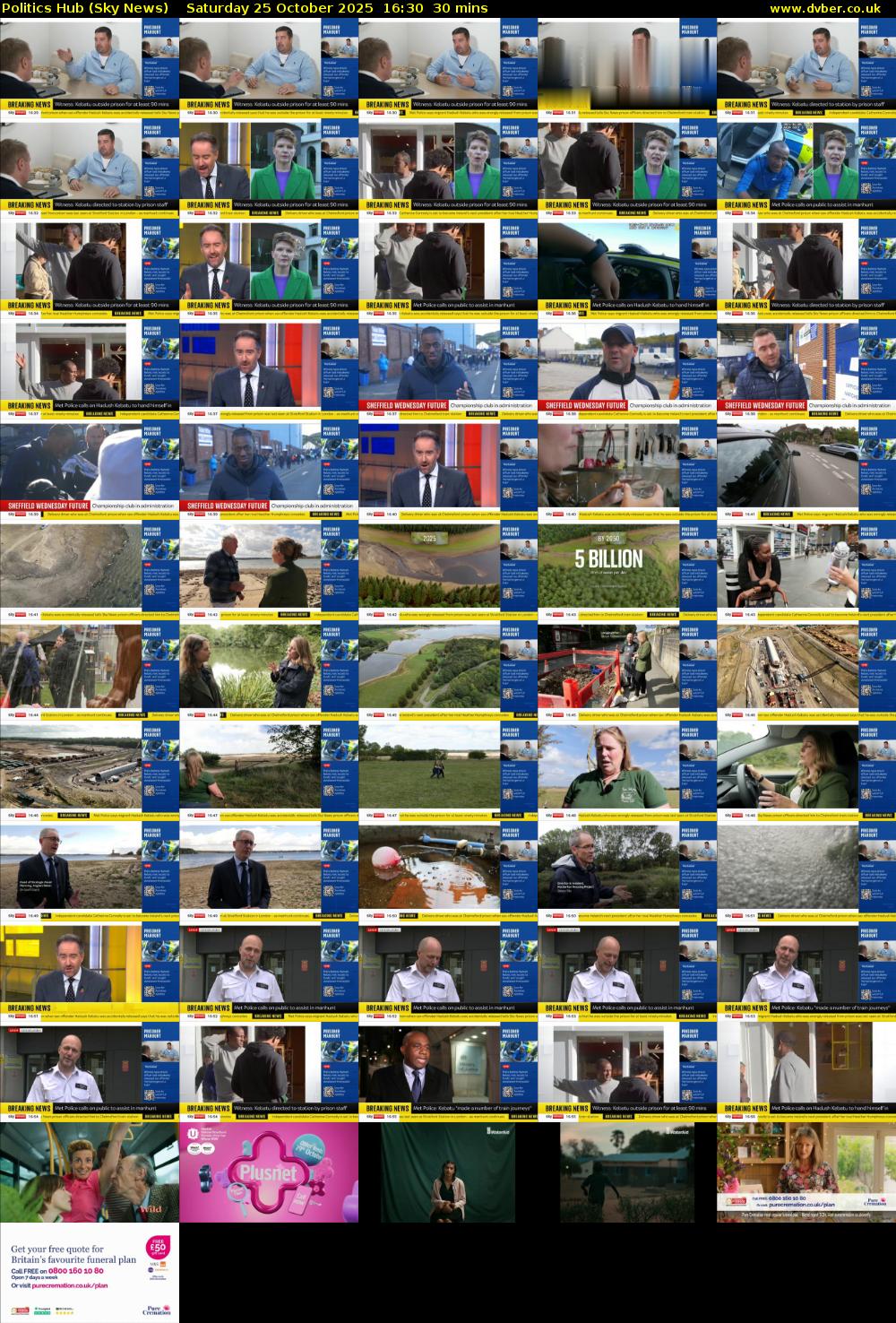 Politics Hub (Sky News) Saturday 25 October 2025 16:30 - 17:00
