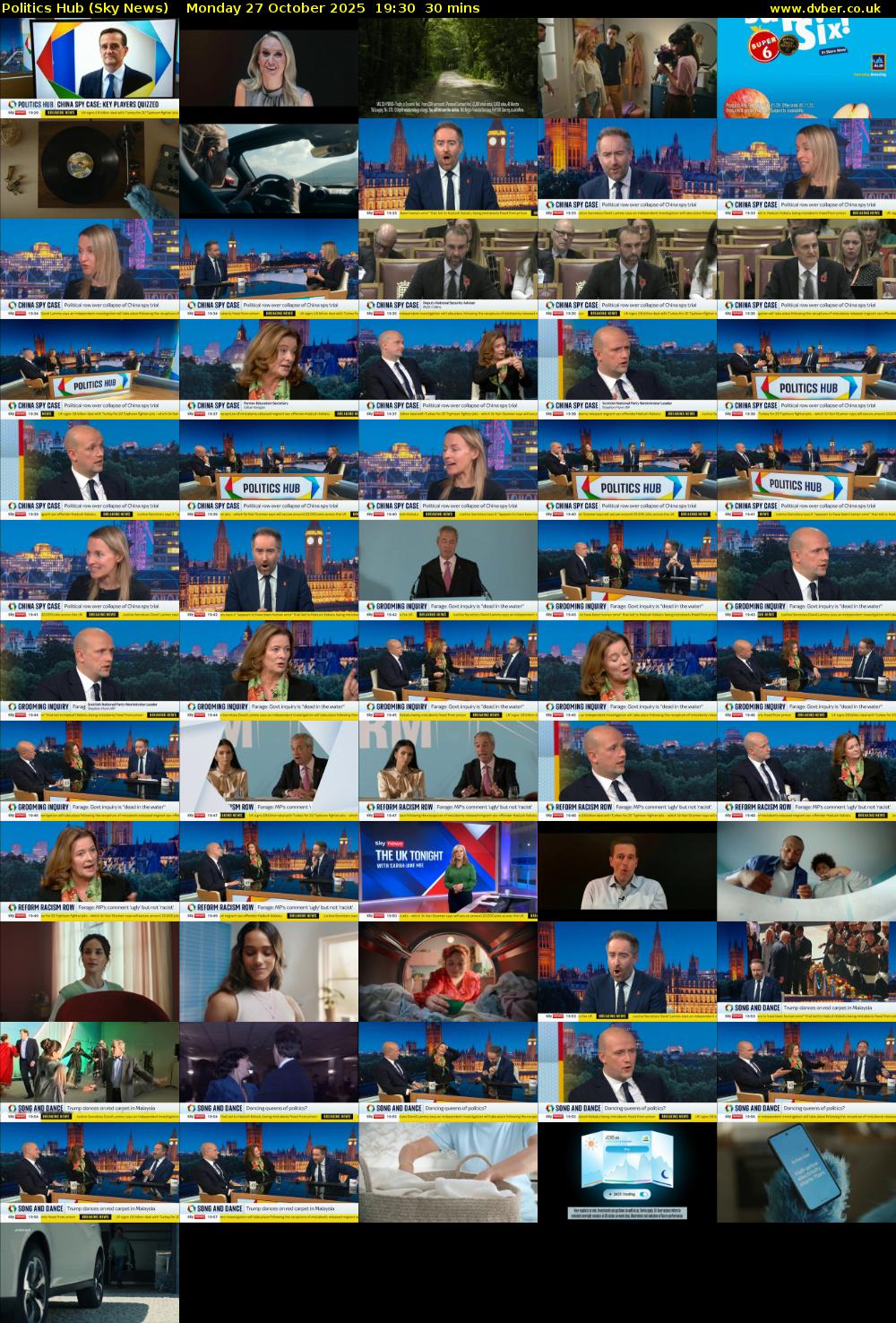 Politics Hub (Sky News) Monday 27 October 2025 19:30 - 20:00