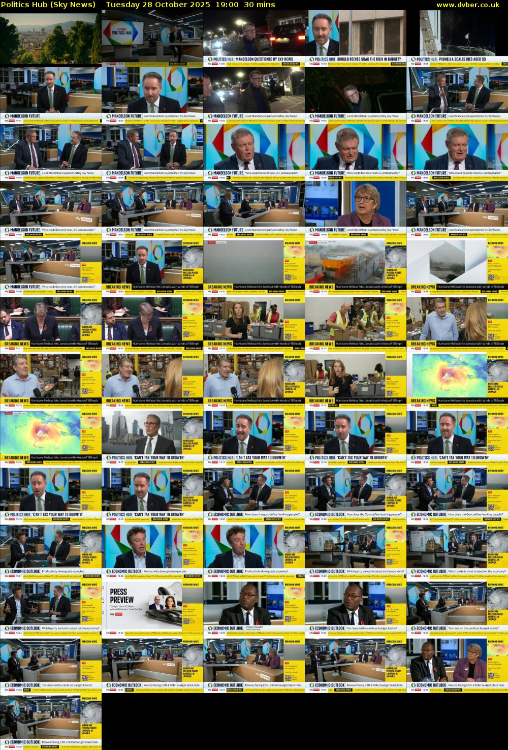 Politics Hub (Sky News) Tuesday 28 October 2025 19:00 - 19:30