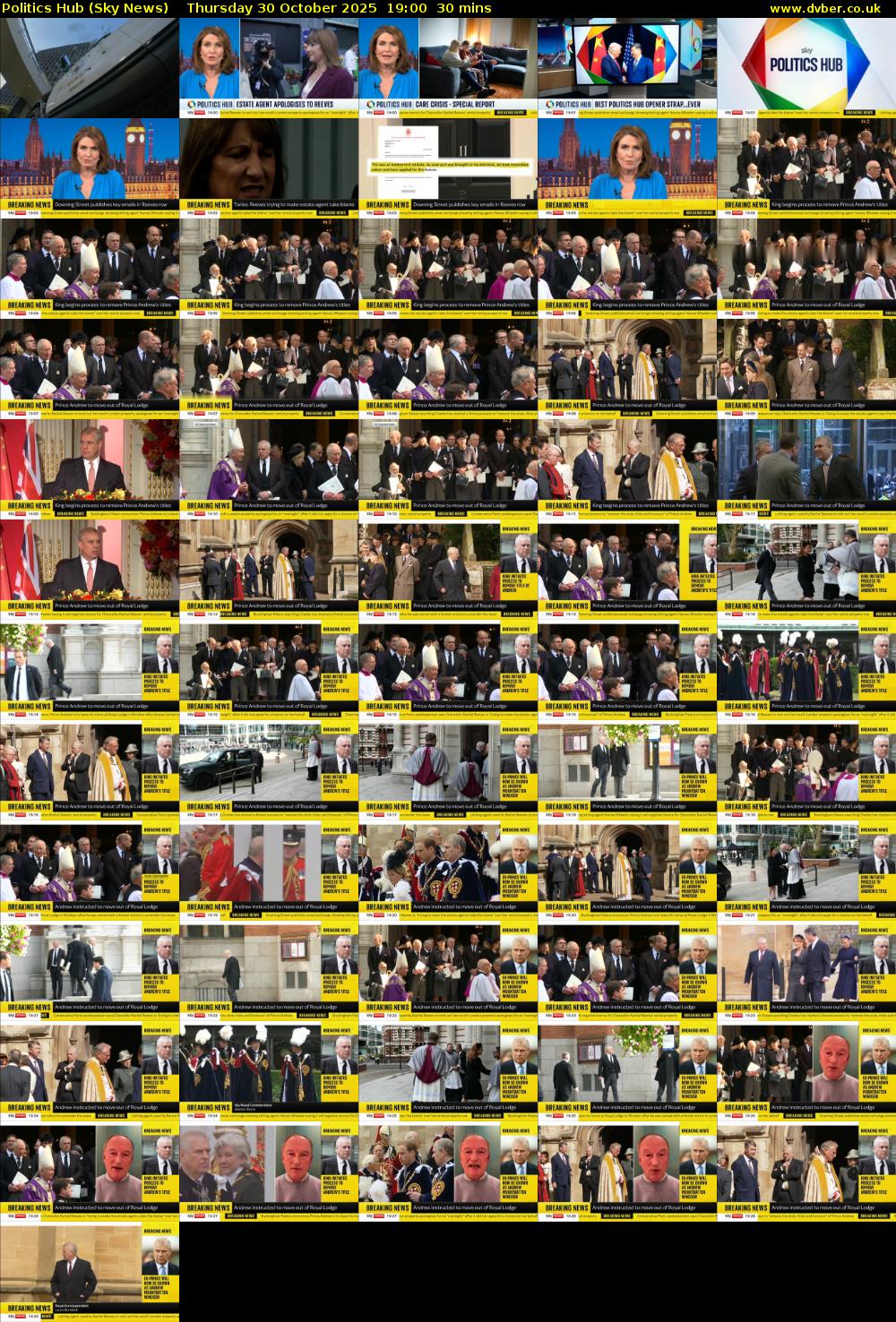 Politics Hub (Sky News) Thursday 30 October 2025 19:00 - 19:30