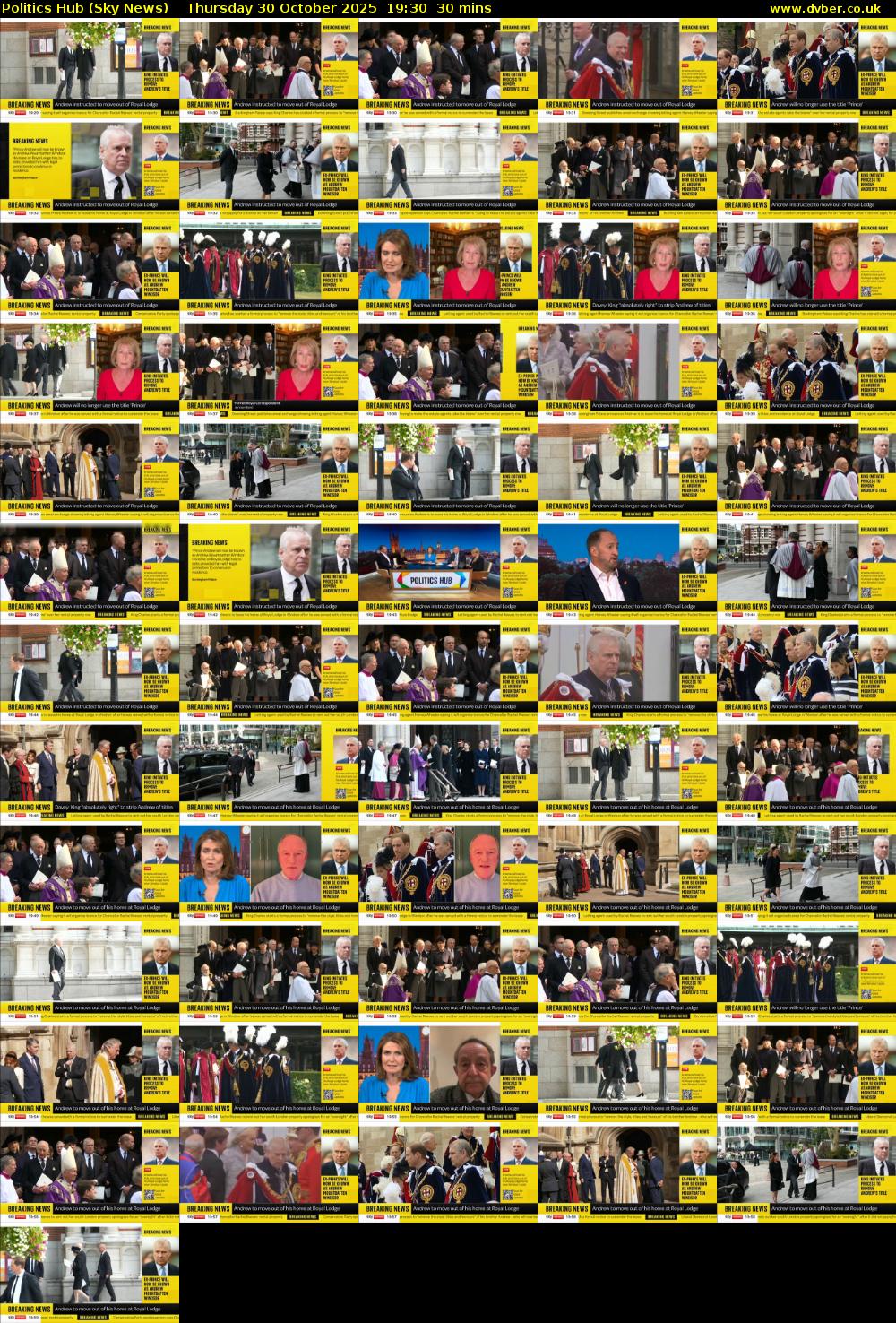 Politics Hub (Sky News) Thursday 30 October 2025 19:30 - 20:00