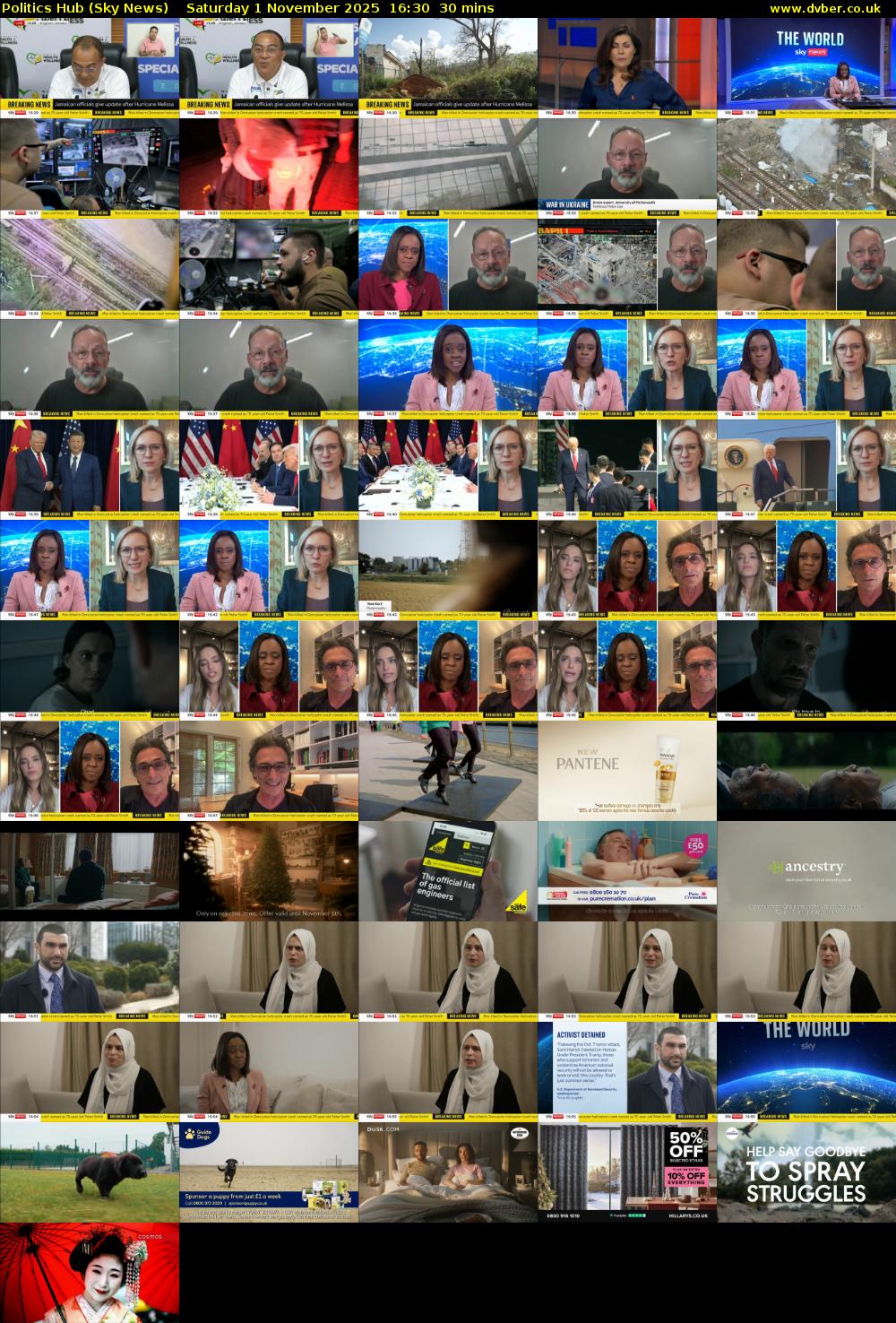 Politics Hub (Sky News) Saturday 1 November 2025 16:30 - 17:00