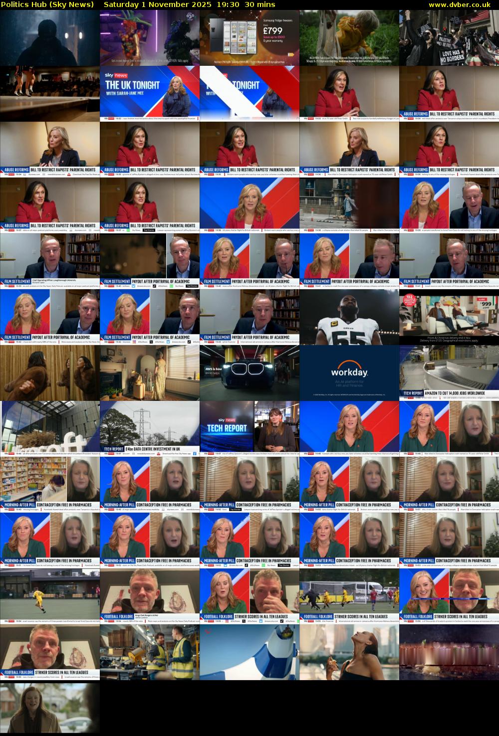 Politics Hub (Sky News) Saturday 1 November 2025 19:30 - 20:00