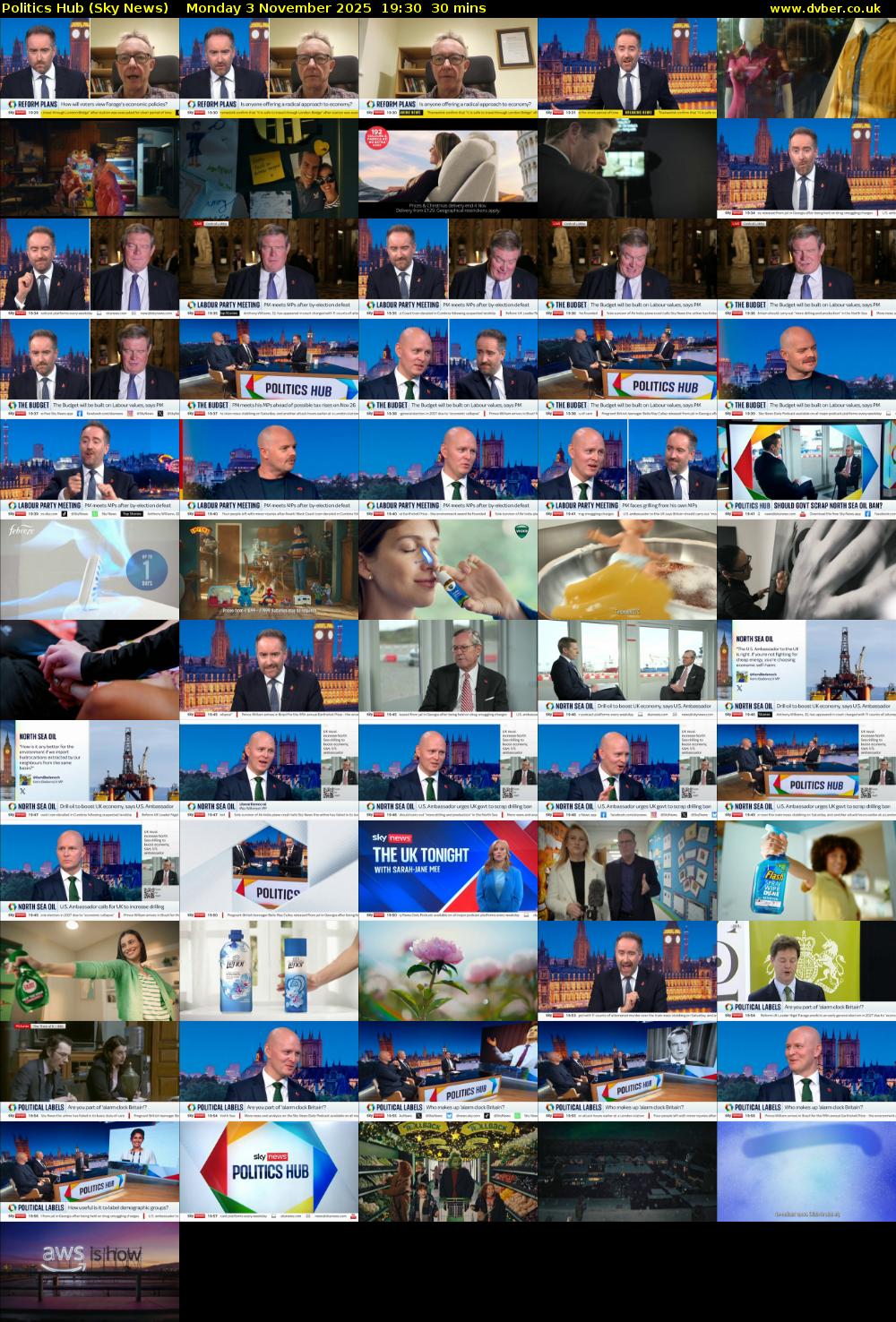 Politics Hub (Sky News) Monday 3 November 2025 19:30 - 20:00