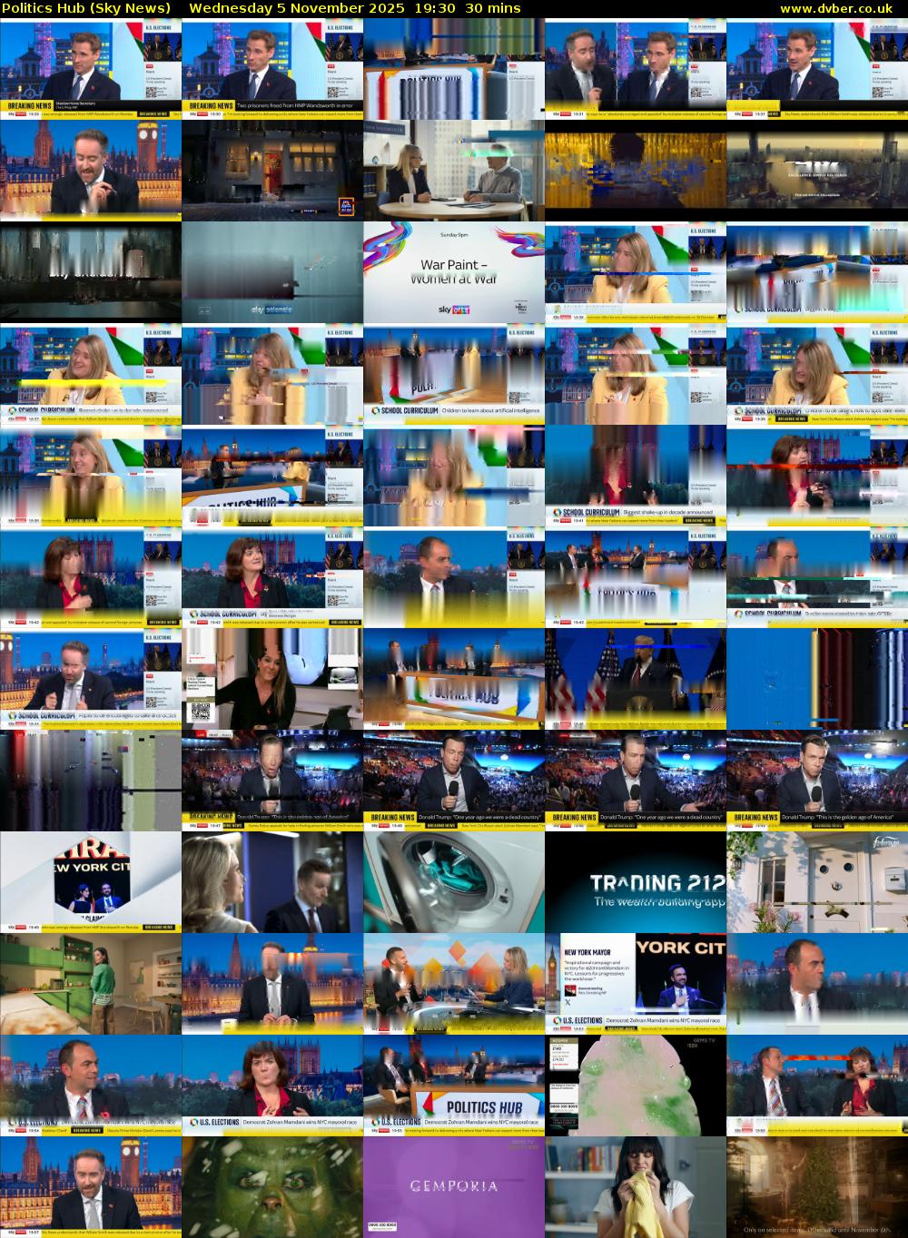Politics Hub (Sky News) Wednesday 5 November 2025 19:30 - 20:00