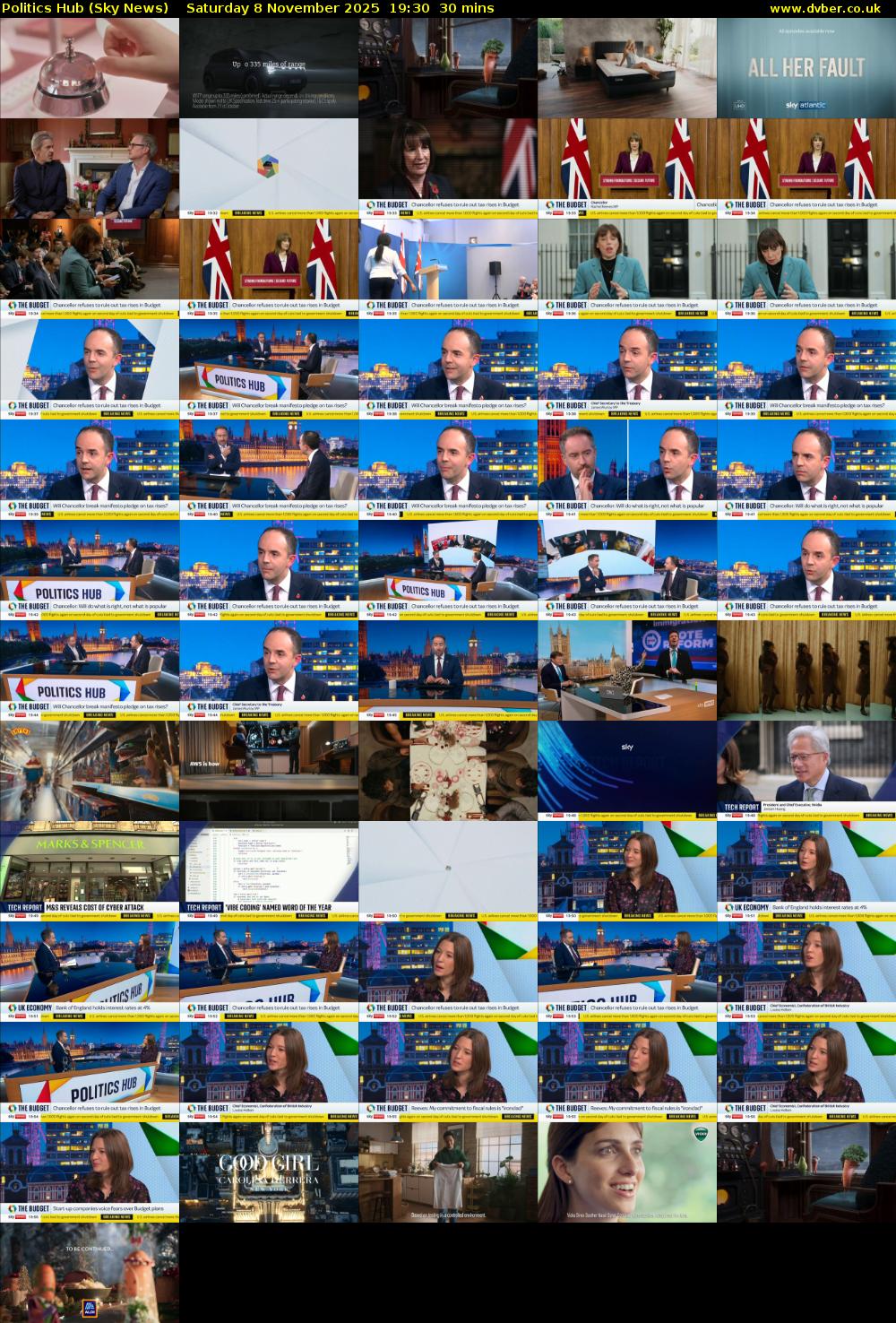 Politics Hub (Sky News) Saturday 8 November 2025 19:30 - 20:00